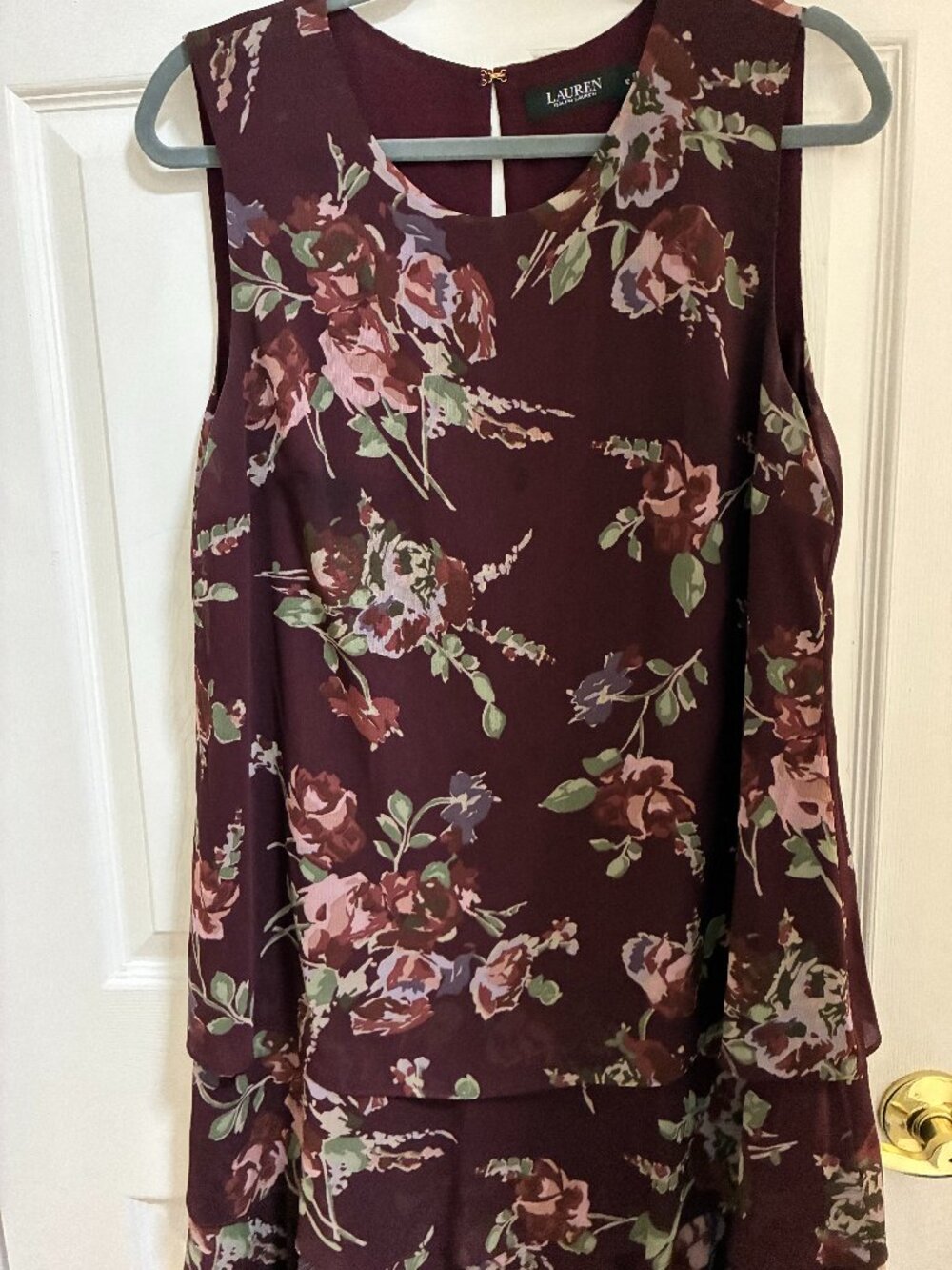 Beautiful Ralph Lauren Crinkle Georgette Shift Dress 10-12